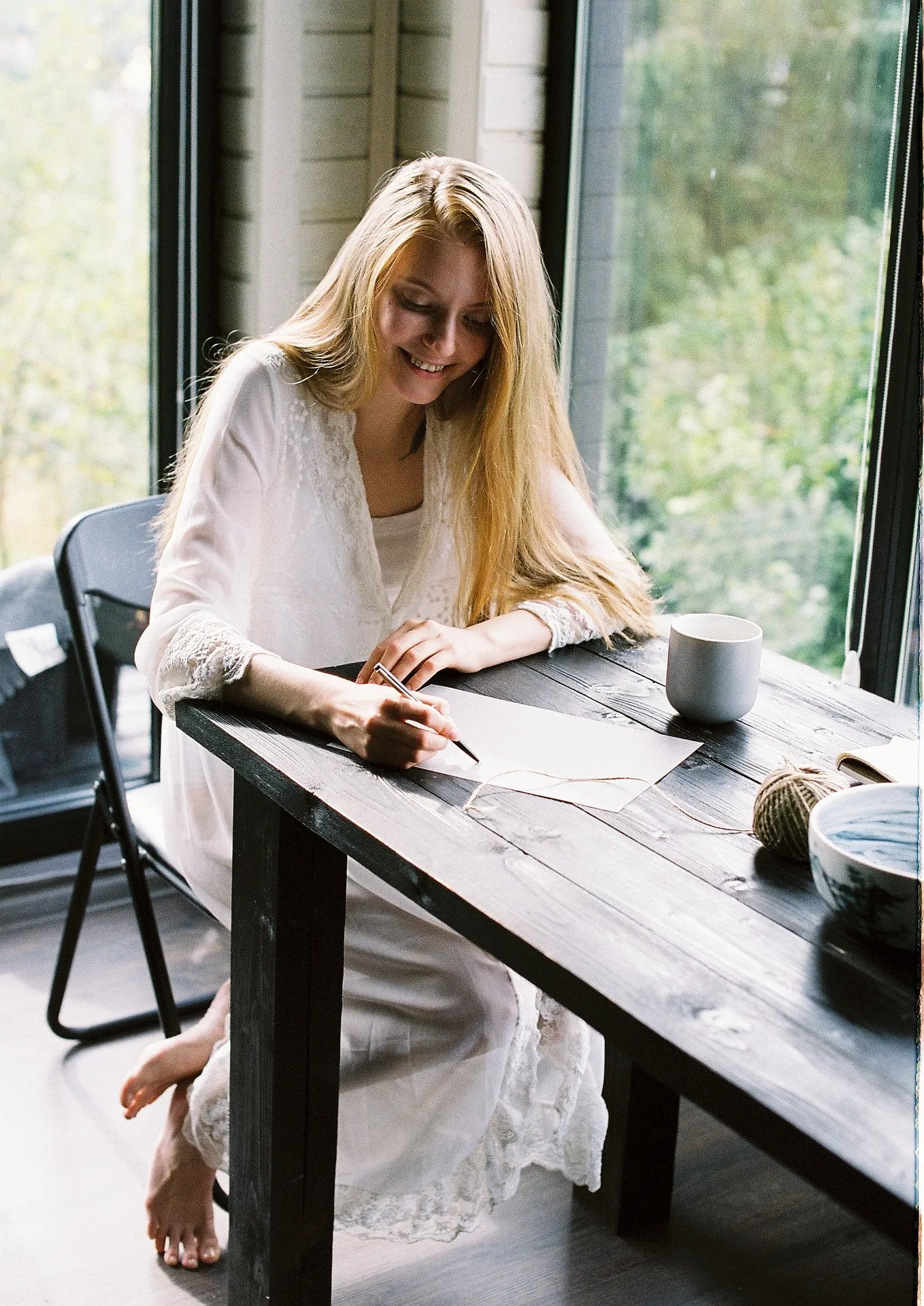 woman writing a letter