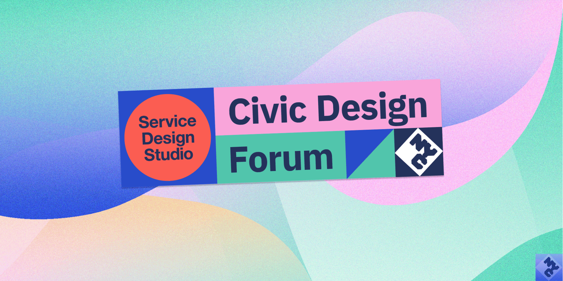Moving images of text saying “9 years of Civic Design forums, learning, collaboration, 60+ agencies, 1,000 attendees.”
