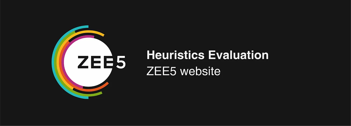 Logo of ZEE5 and the title “Heuristics Evaluation — ZEE5 website”