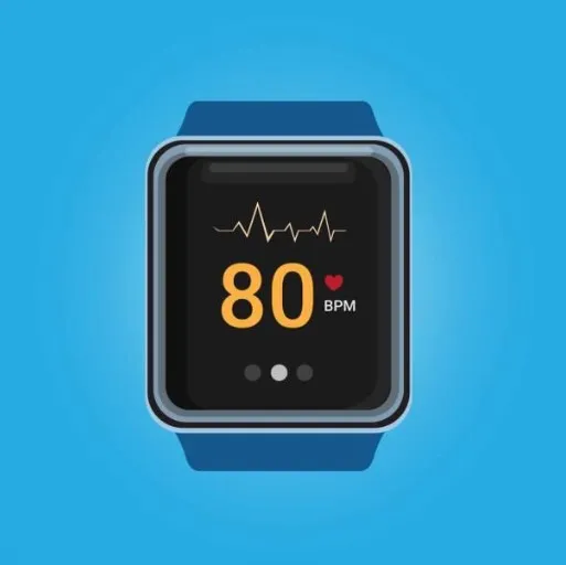 A smart watch that measures heart rate and shows a cardiogram in real time