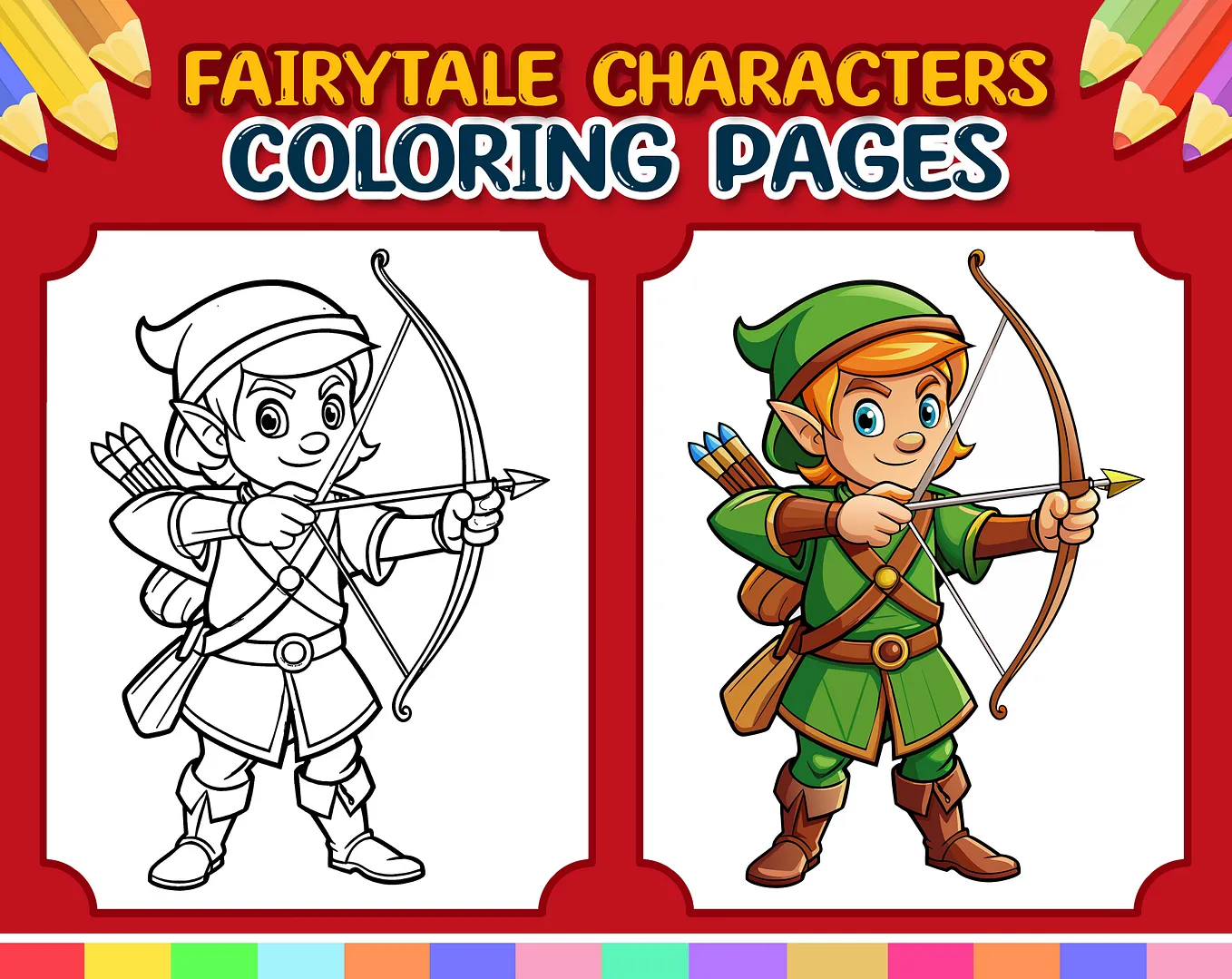 Printable Fairytale Characters Coloring Pages for Kids