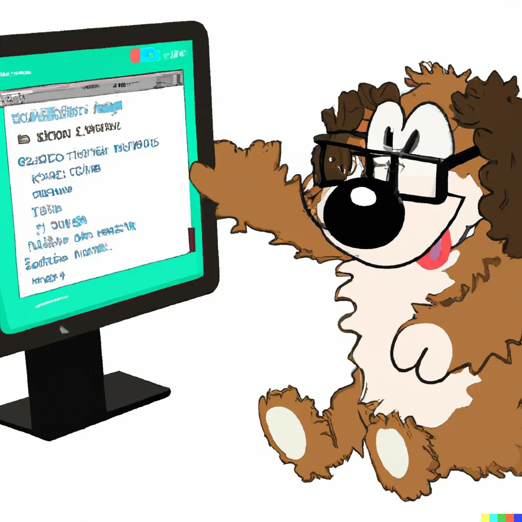 A puppy enthusiastically reading well-written and readable code from a computer screen. Although from here it is not clear if that code is a functional code.