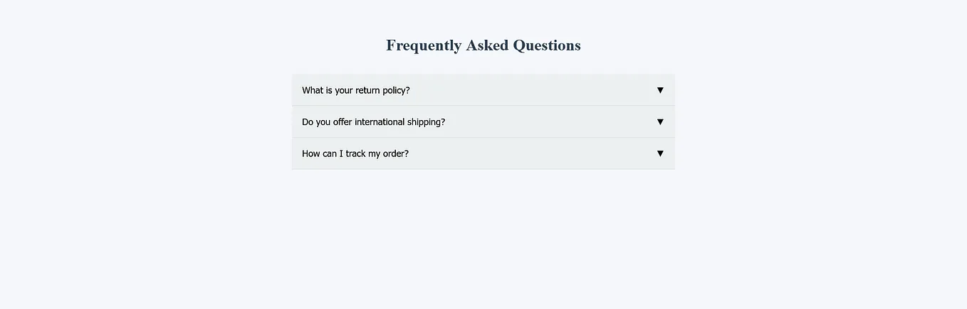 Building a Simple FAQ Accordion with HTML, CSS, and JavaScript