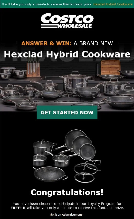 You Have Won An Hexclad Hybrid Cookware!!!