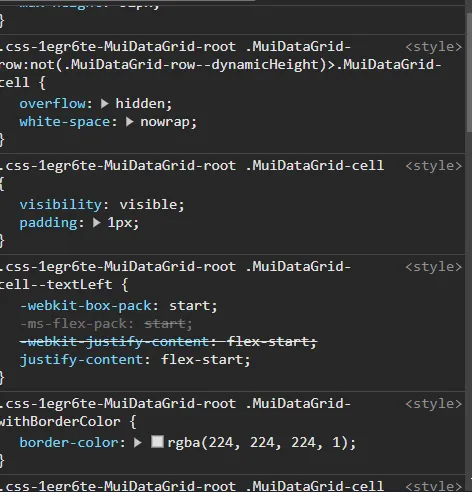 MUI Data Grid Style Customization