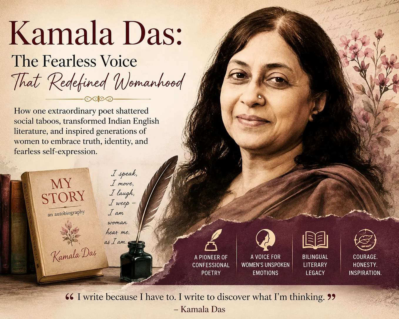 Kamala Das: The Fearless Voice That Redefined Womanhood