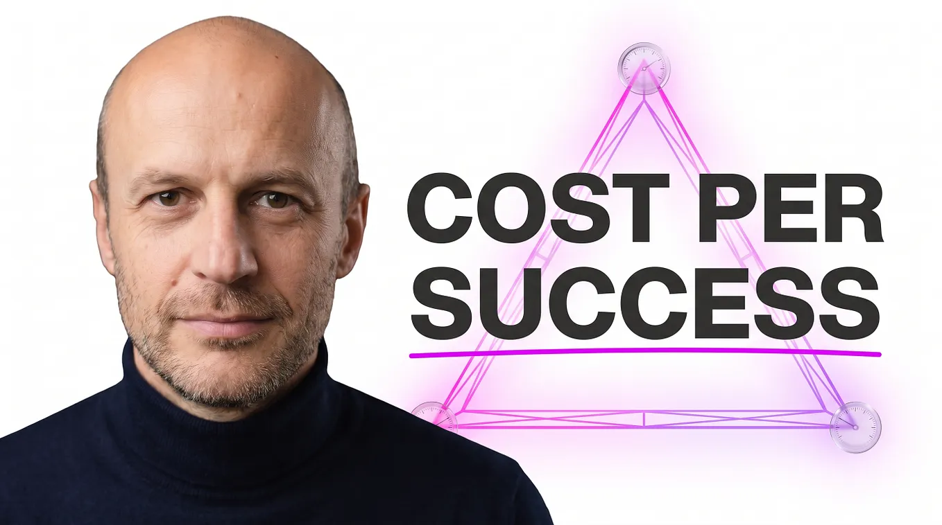 Cost per successful task, p95/p99 latency, and the Pareto frontier — AI operational metrics