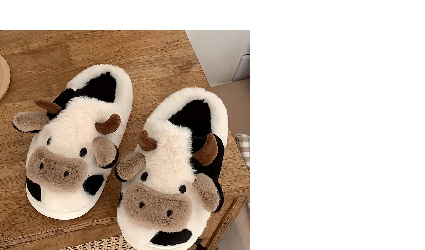 Dale un Toque Divertido y Acogedor a tus Pies con las Pantuflas de Diseño de Vaca