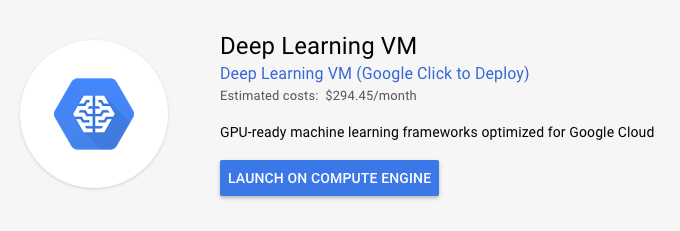 Google cloud store deep learning vm