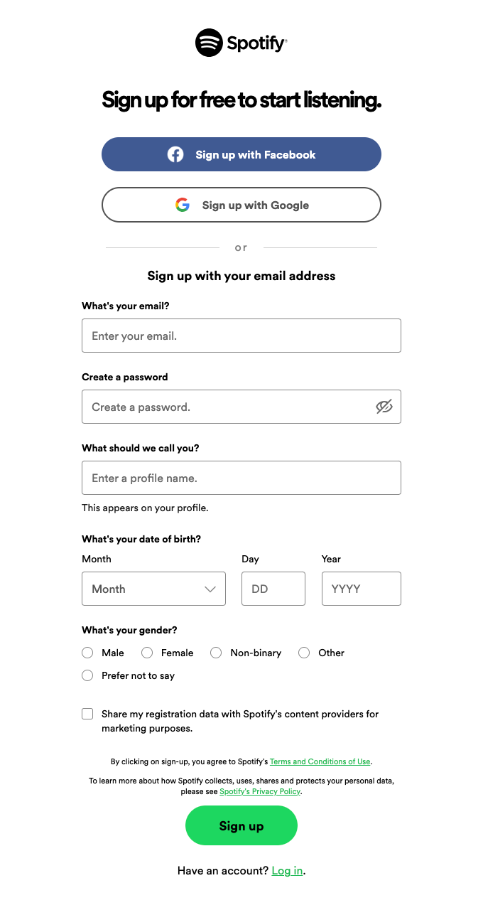 Sign up - Spotify