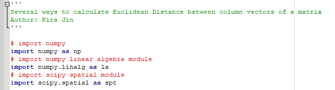 Several ways to calculate squared euclidean distance matrices in Python |  by R.K. Jin | Medium