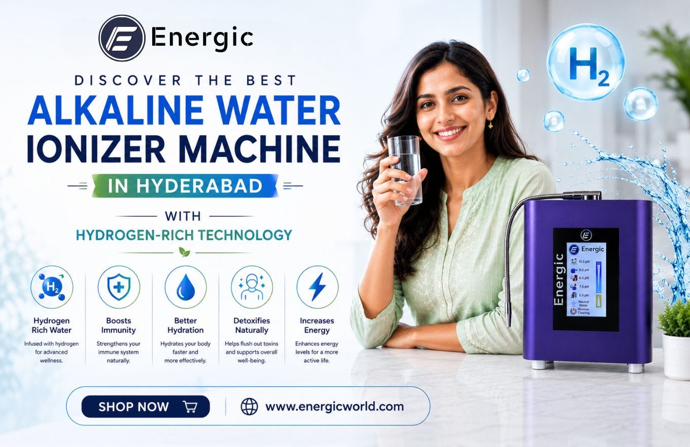 Discover the Best Alkaline Water Ionizer Machine in Hyderabad with Hydrogen-Rich Technology