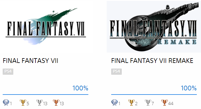 Final Fantasy VII Remake (PS4) Trophies
