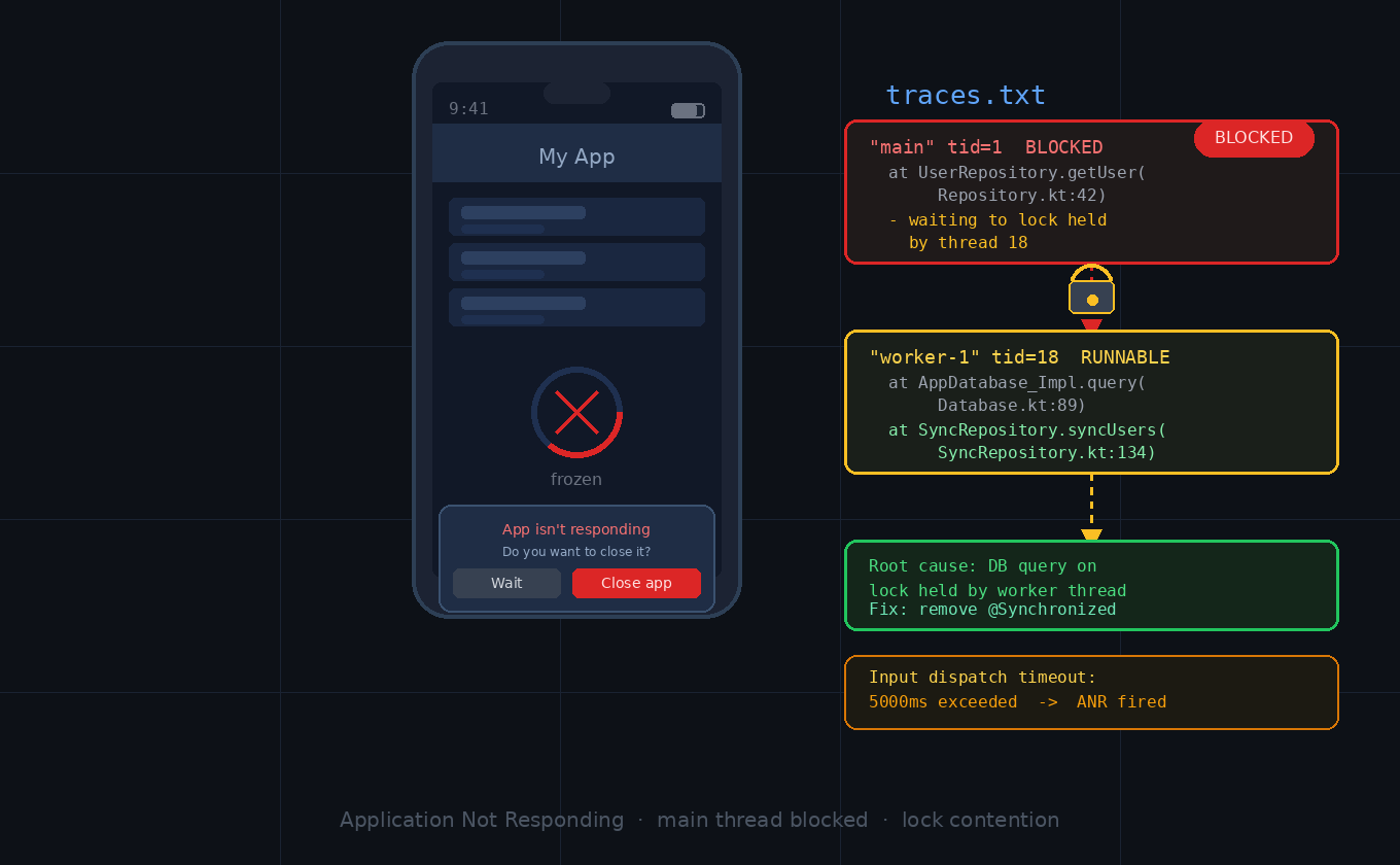 Debugging ANRs on Android: From First Trace to Production Fix