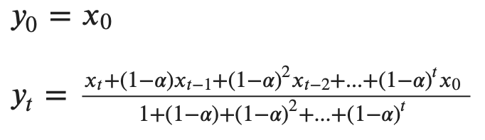 Time Series From Scratch — Exponentially Weighted Moving Averages (EWMA)  Theory and Implementation | by Dario Radečić | Towards Data Science