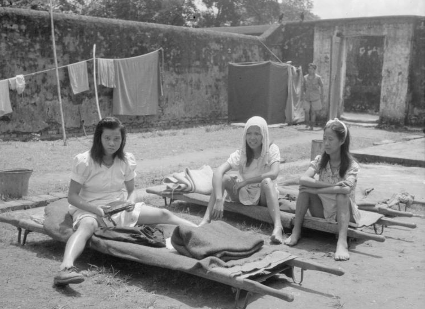 Three young women subjected to wartime sexual enslavement under the Japanese military “comfort women” system during the Second World War.