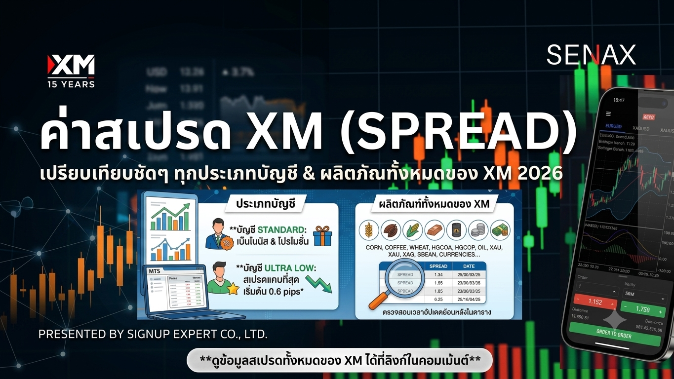 เช็คค่าสเปรด XM สรุปเทียบชัดๆ ทุกประเภทบัญชี! ปี 2026📊🤔