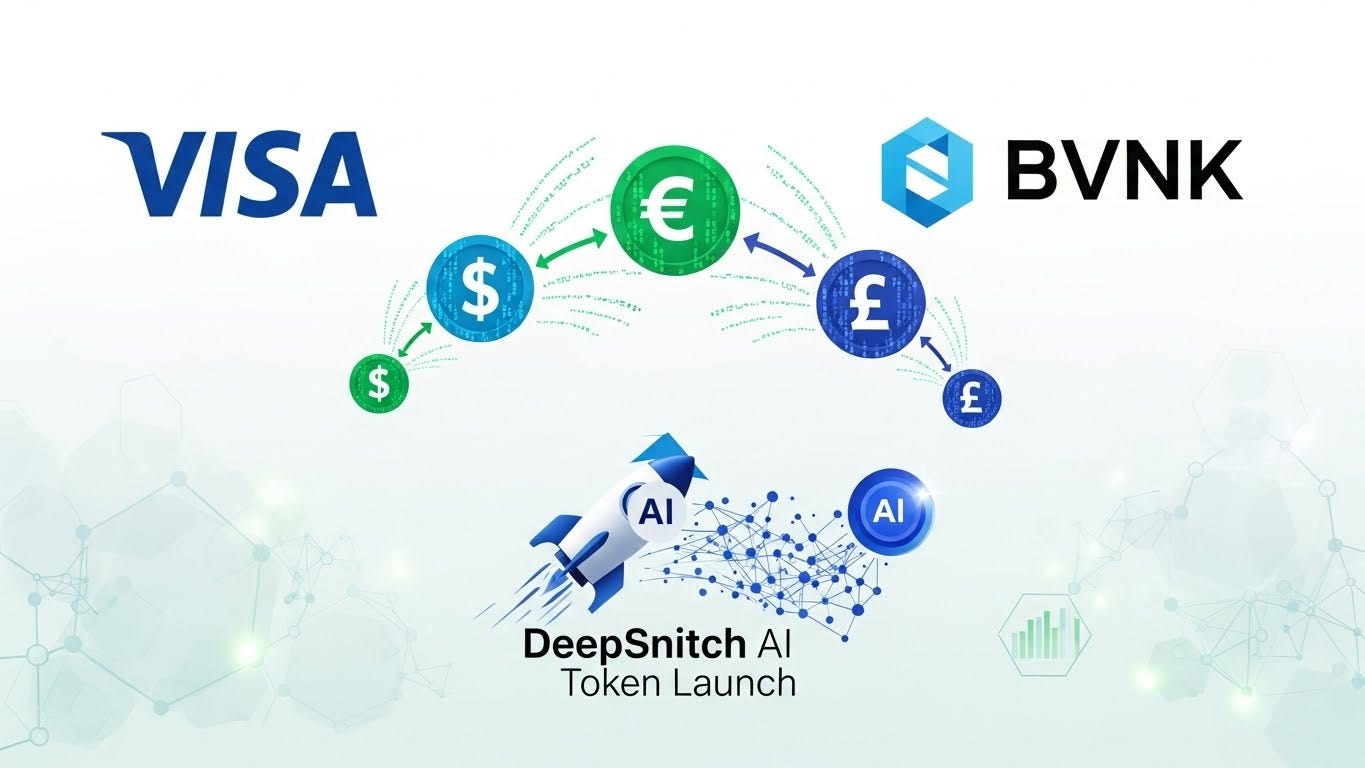 Visa and BVNK Stablecoin Deal Explained, DeepSnitch AI Token Launch Nears as New Crypto Opportunity