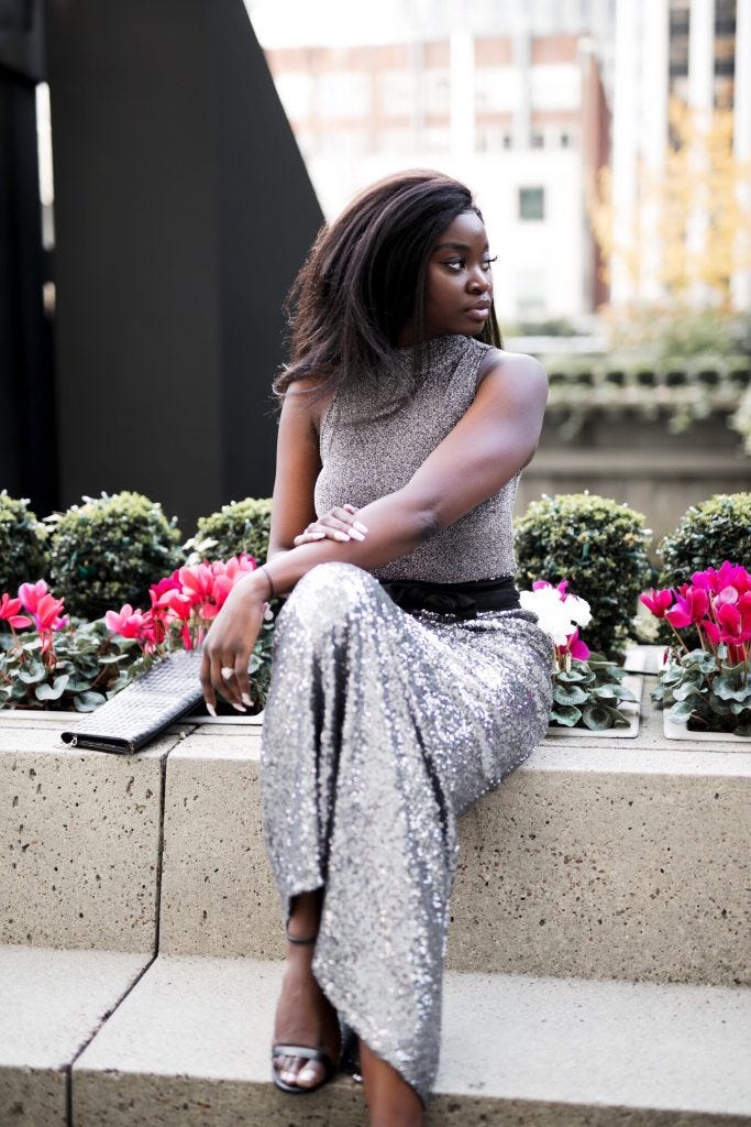 Silver Sequin Skirt for the Holidays, Holiday Party Style