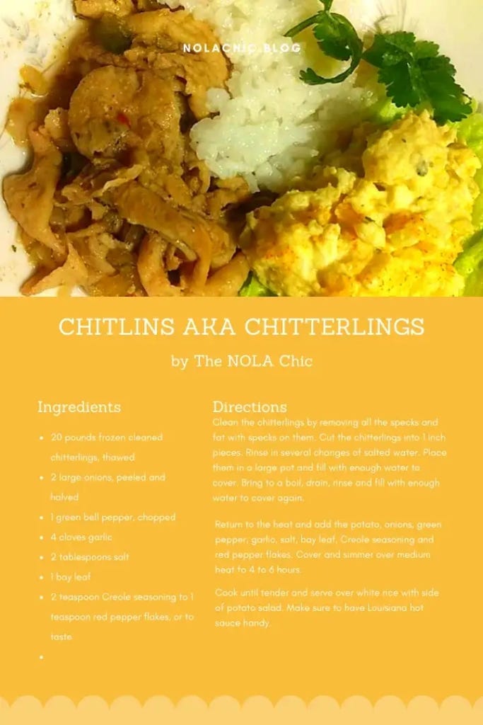 Chitlins aka Chitterlings: My Family's Holiday Cooking Tradition with  Recipe, by Deatra Hollins