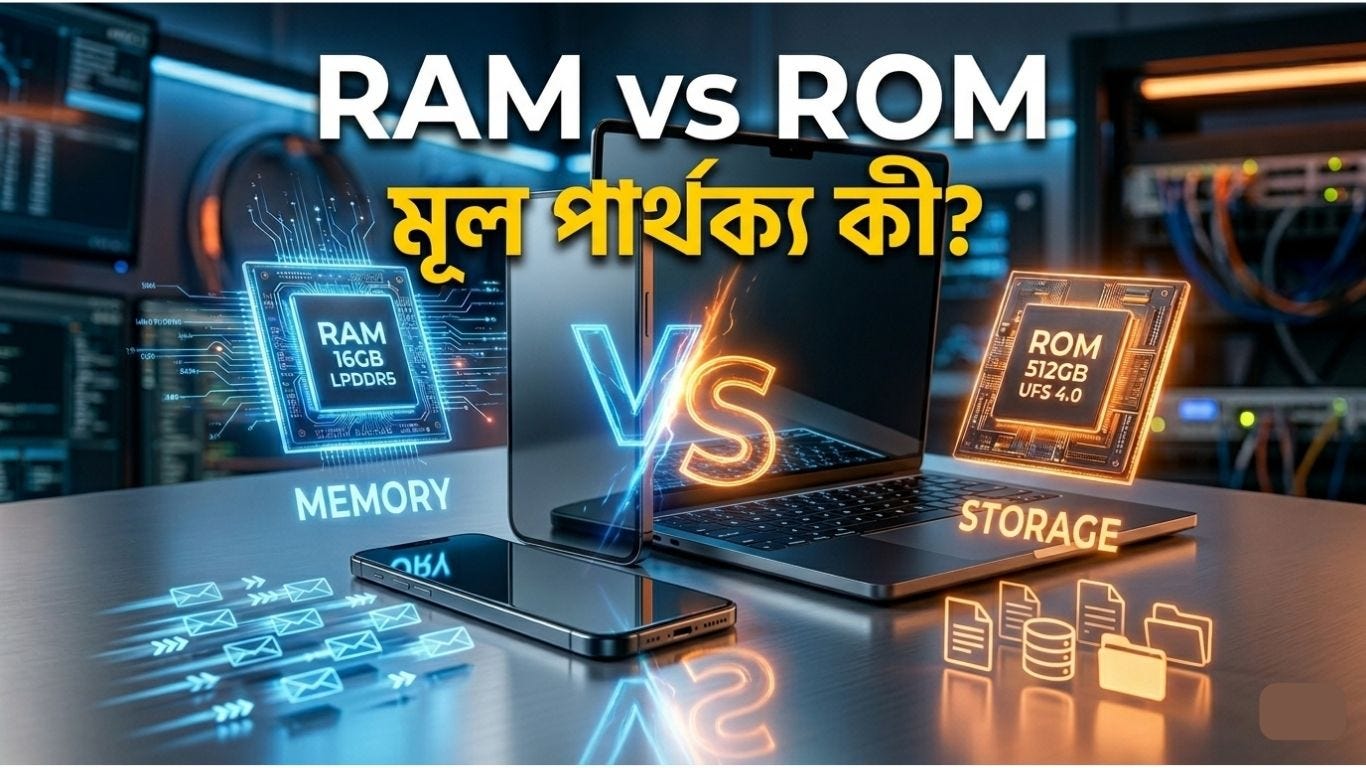 RAM এবং ROM এর মধ্যে পার্থক্য কী? সহজ ভাষায় জানুন