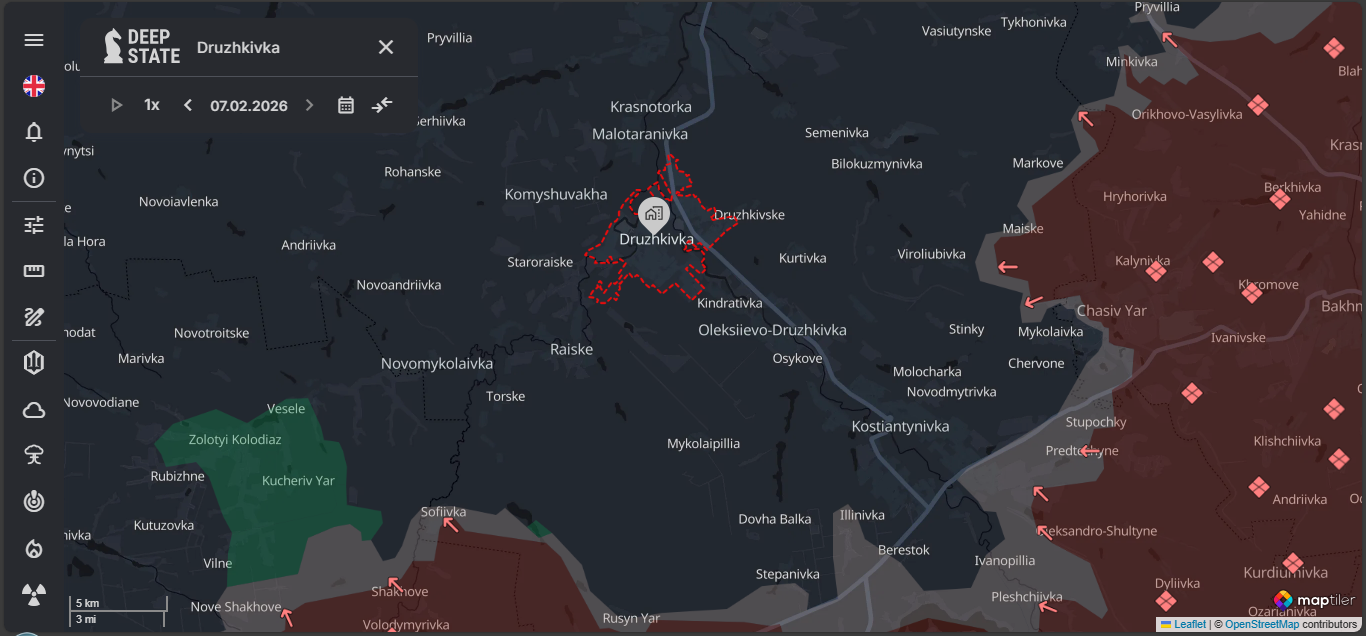 Druzhkivka Region | Screenshot Taken by Author | Website:
