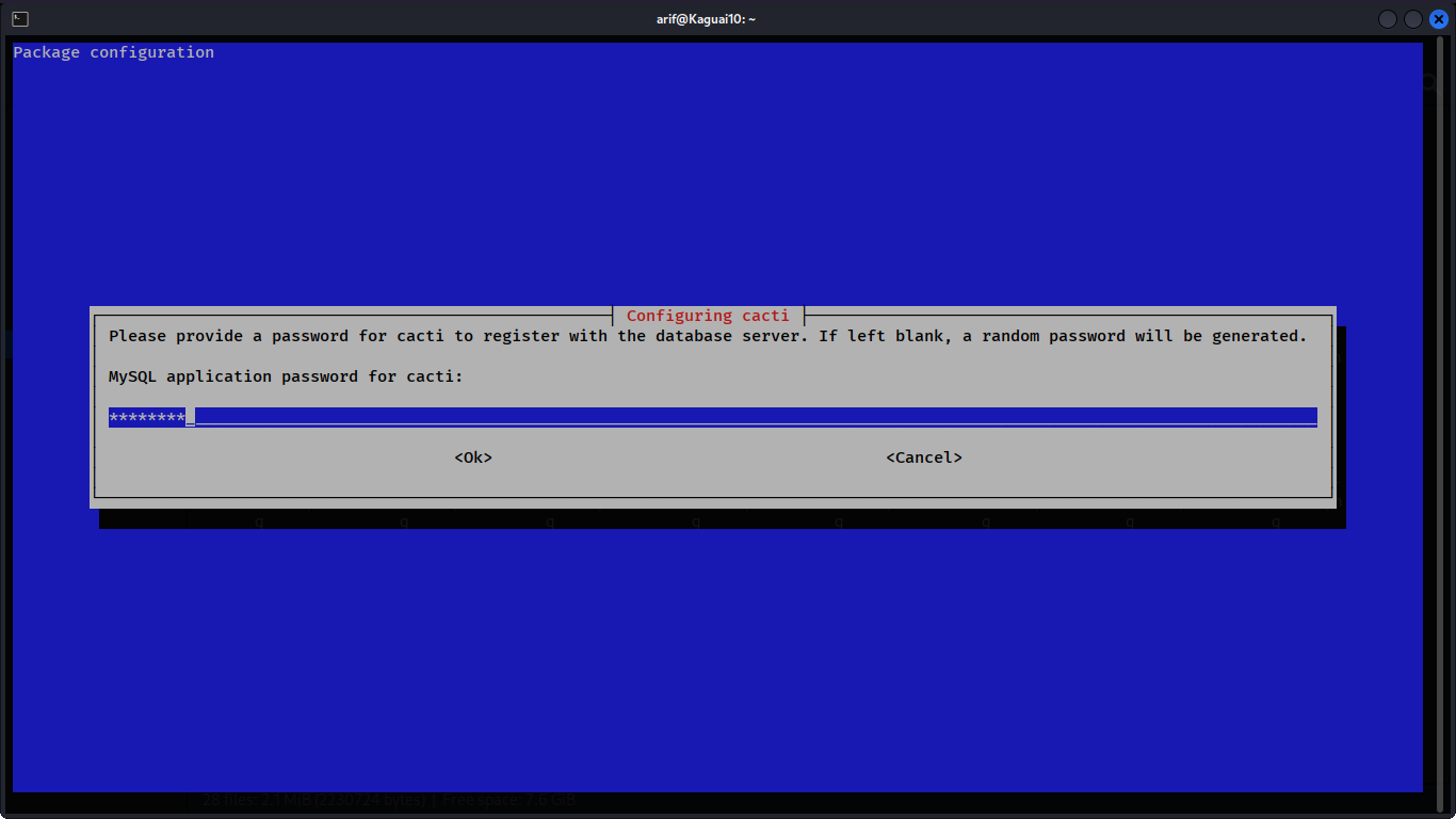 Password database cacti