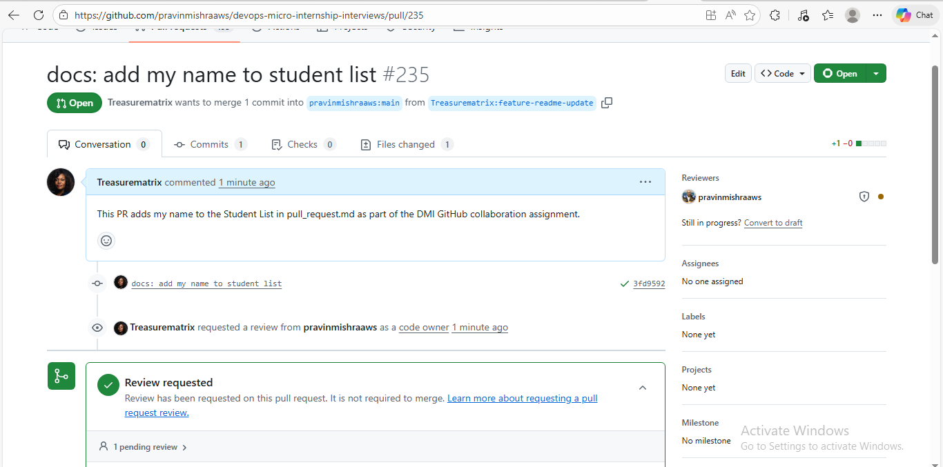 From Fork to Pull Request: My First Open‑Source Contribution (DMI)