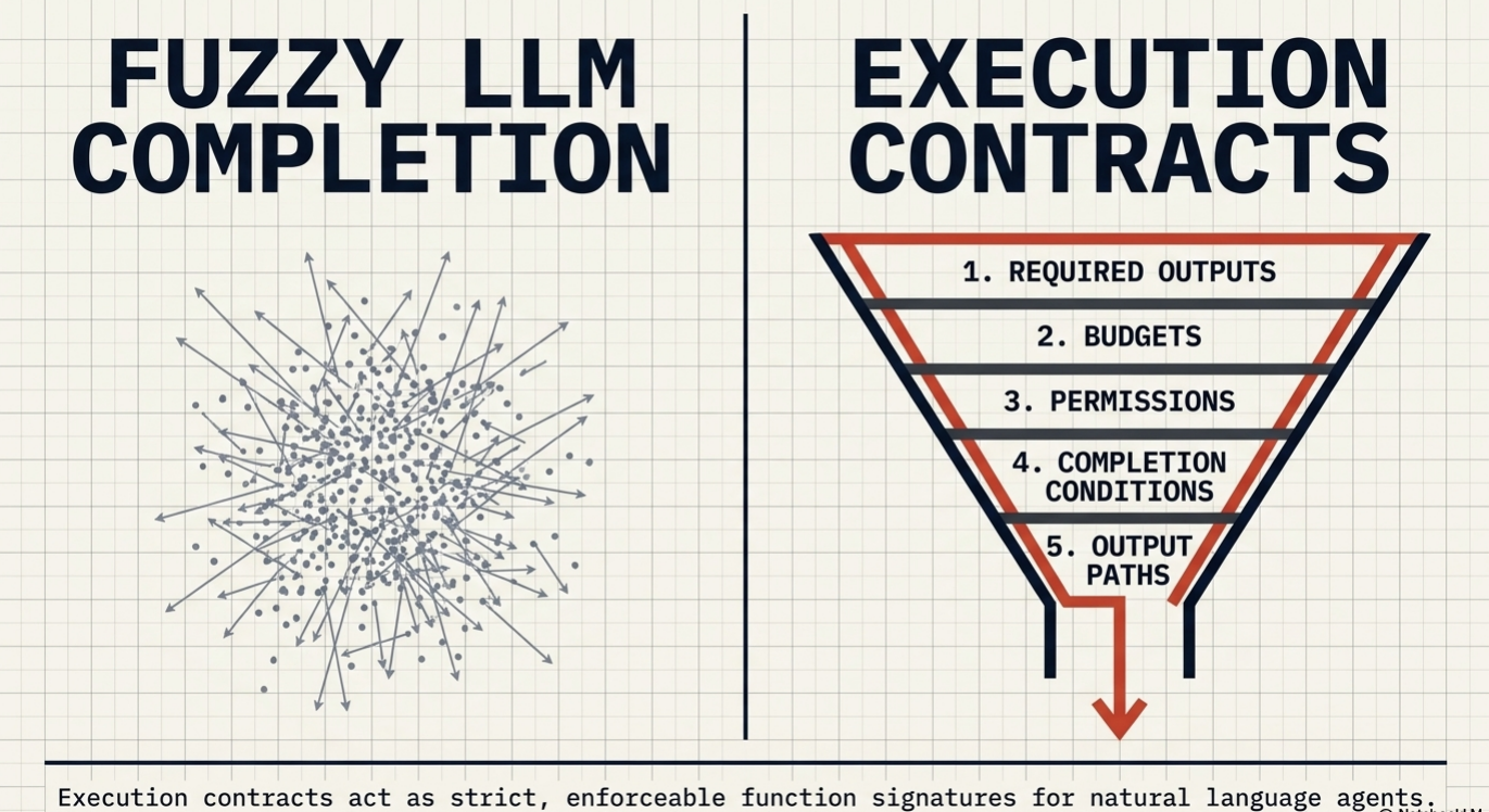 Execution Contracts vs. Fuzzy Completion: Turning unpredictable outputs into bounded agent calls.
