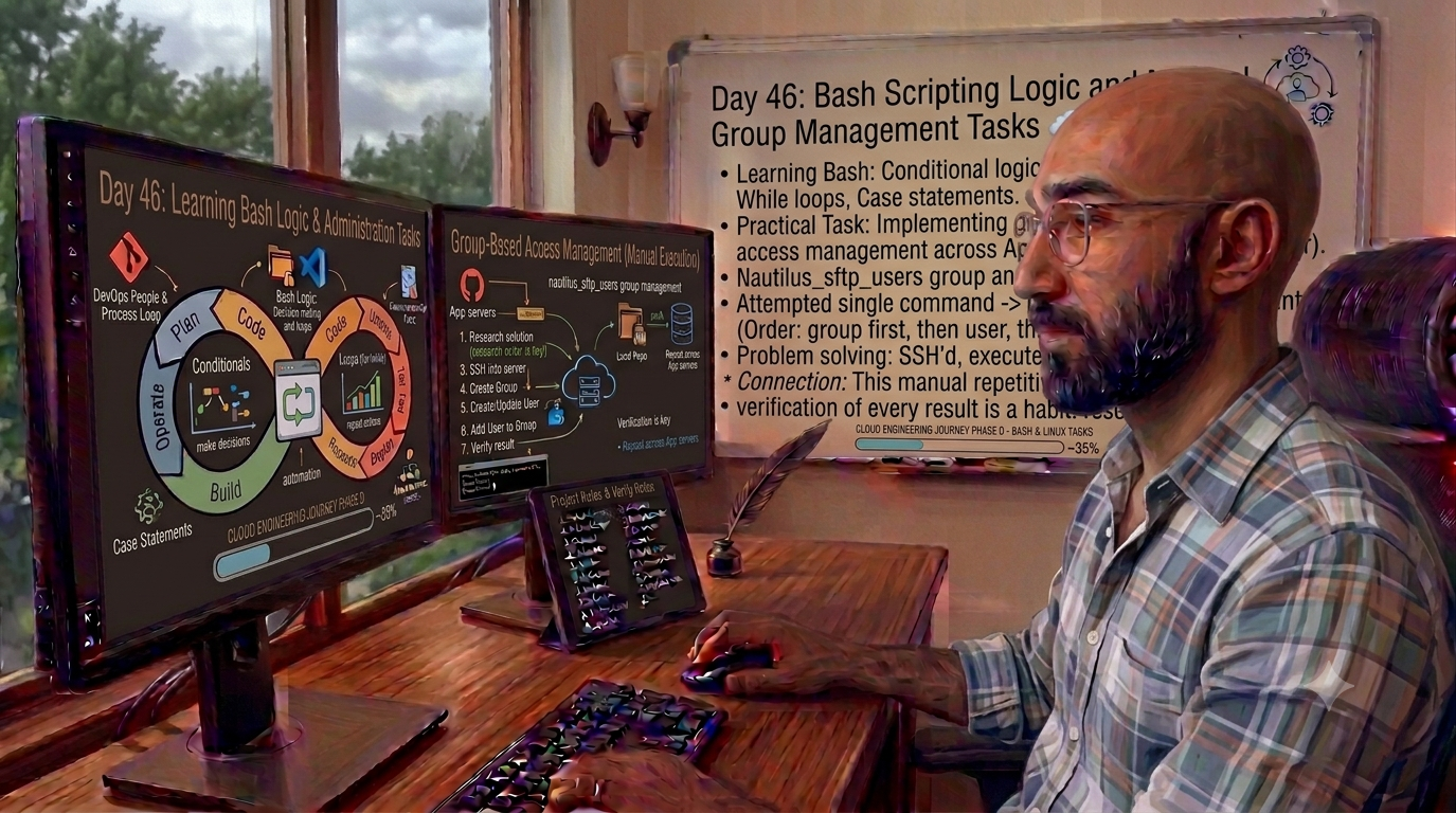 Day 46 of My Cloud Engineering Journey: Learning Bash Logic While Applying Linux Administration…