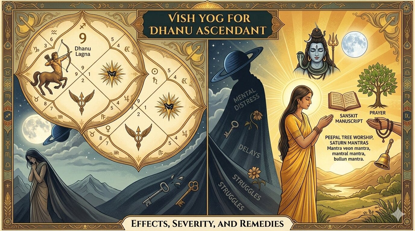 Vish Yog for Dhanu (Sagittarius) Ascendant: Effects, Severity & Easy Remedies