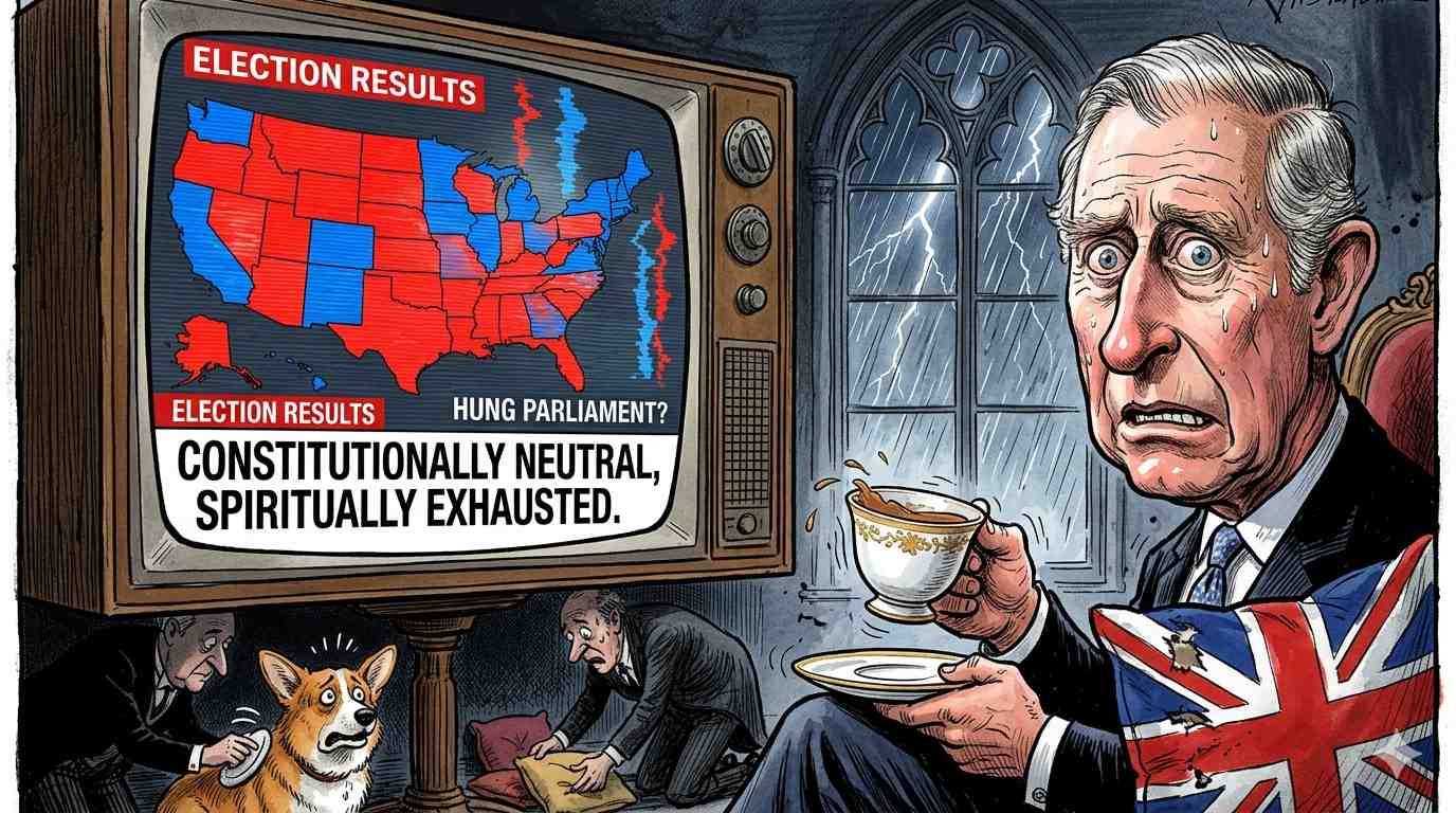 Charles Watches Election Results — The London Prat