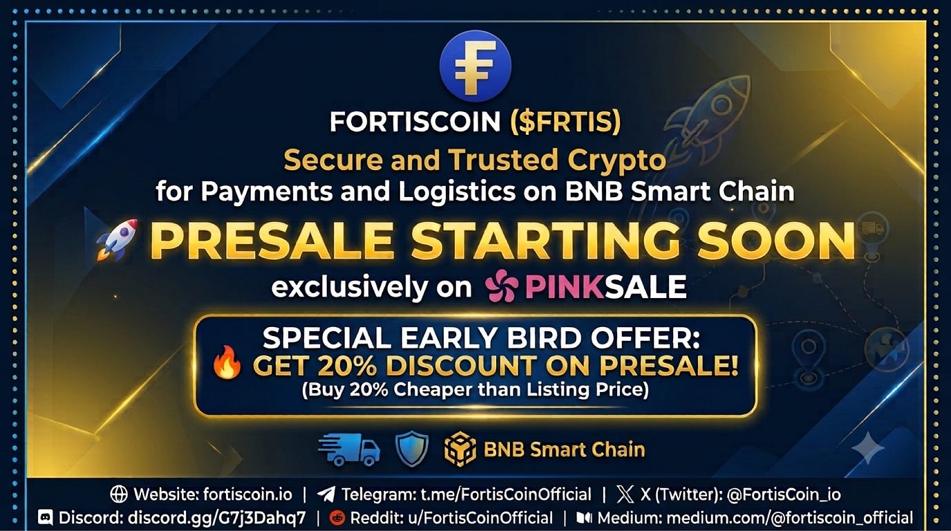 🚀 FortisCoin ($FRTIS) Presale Launching Soon on PinkSale! 🚀