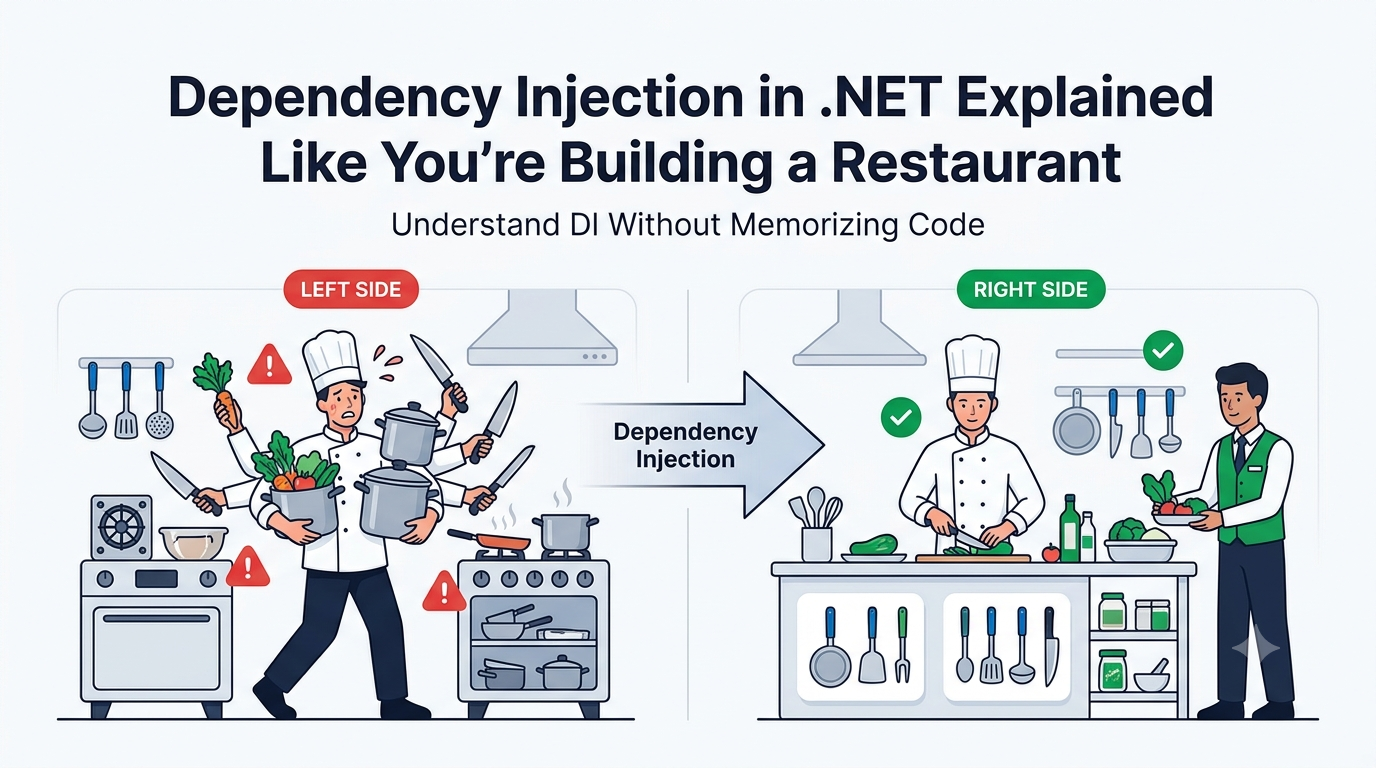 Dependency Injection in .NET Explained Like You’re Building a Restaurant
