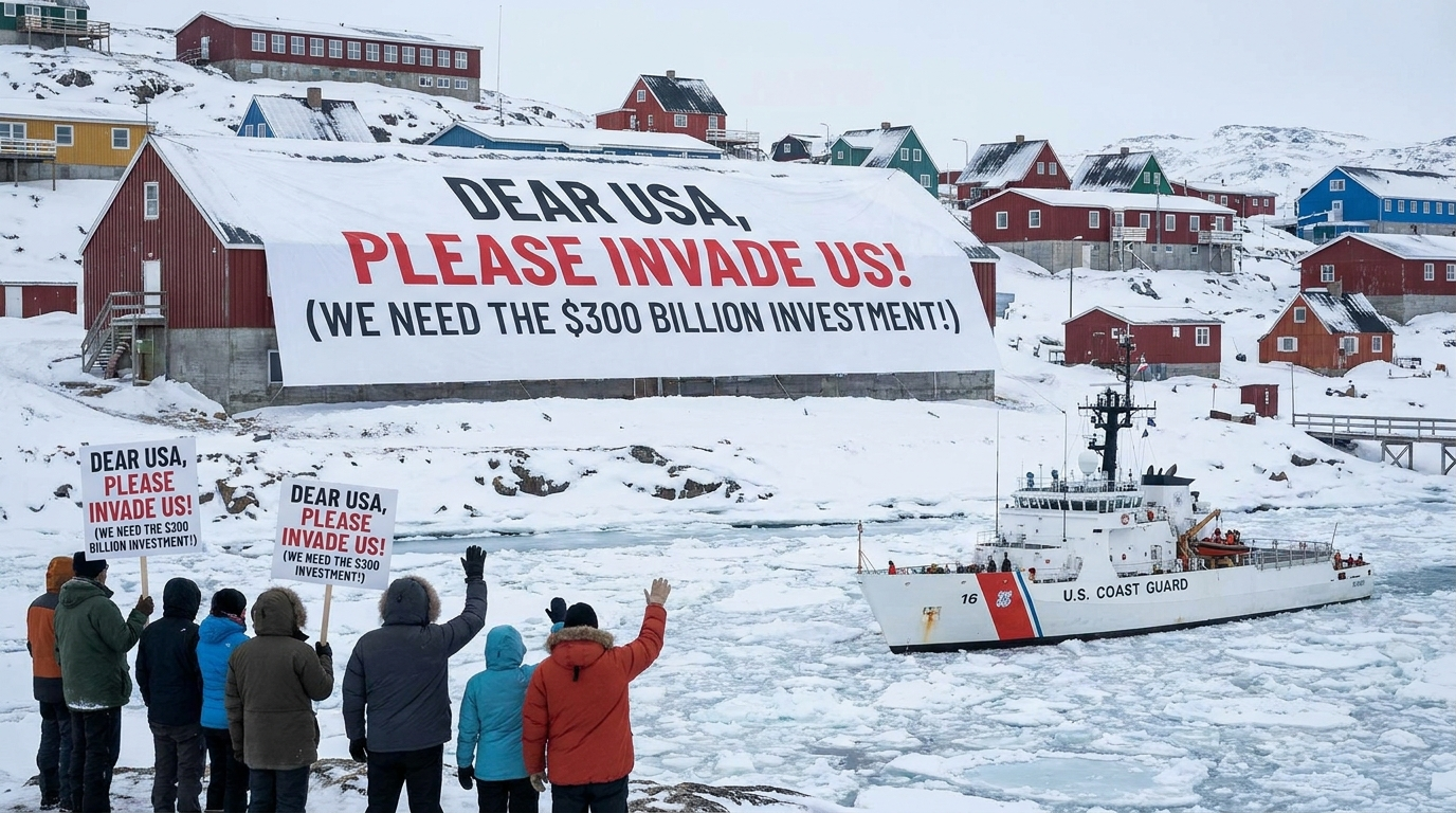 Greenland Begs USA to Invade Country in Hopes of Securing $300 Billion Investment