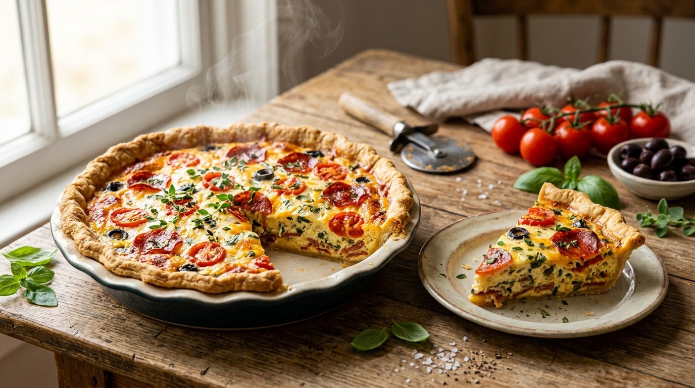 A Simple Pizza Quiche