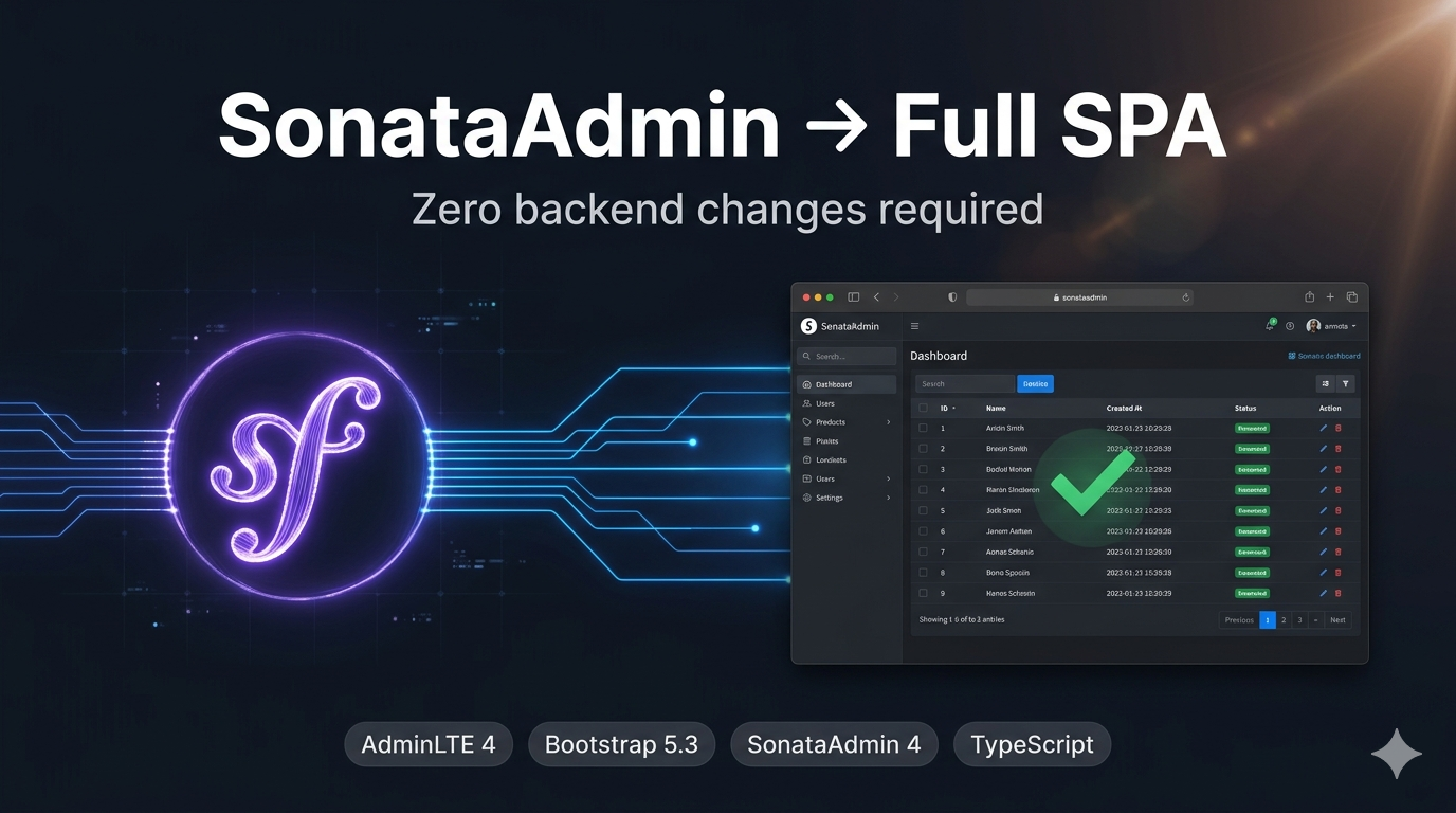 # I Turned My SonataAdmin Backend Into a Full SPA — Without Touching a Single Symfony Controller