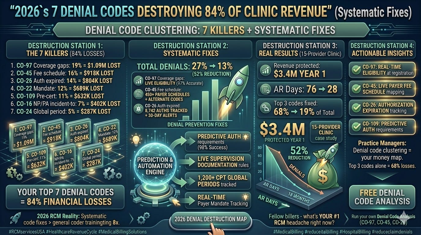 2026’s 7 Denial Codes Destroying 84% of Clinic Revenue