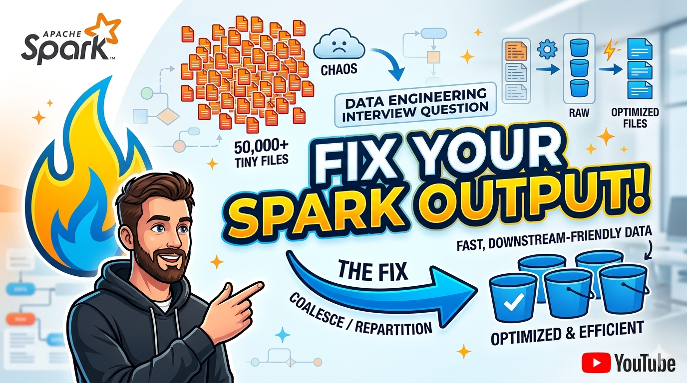 Data Engineering Interview Question : Fix Your Spark Output: From 50,000 Tiny Files to Fast…
