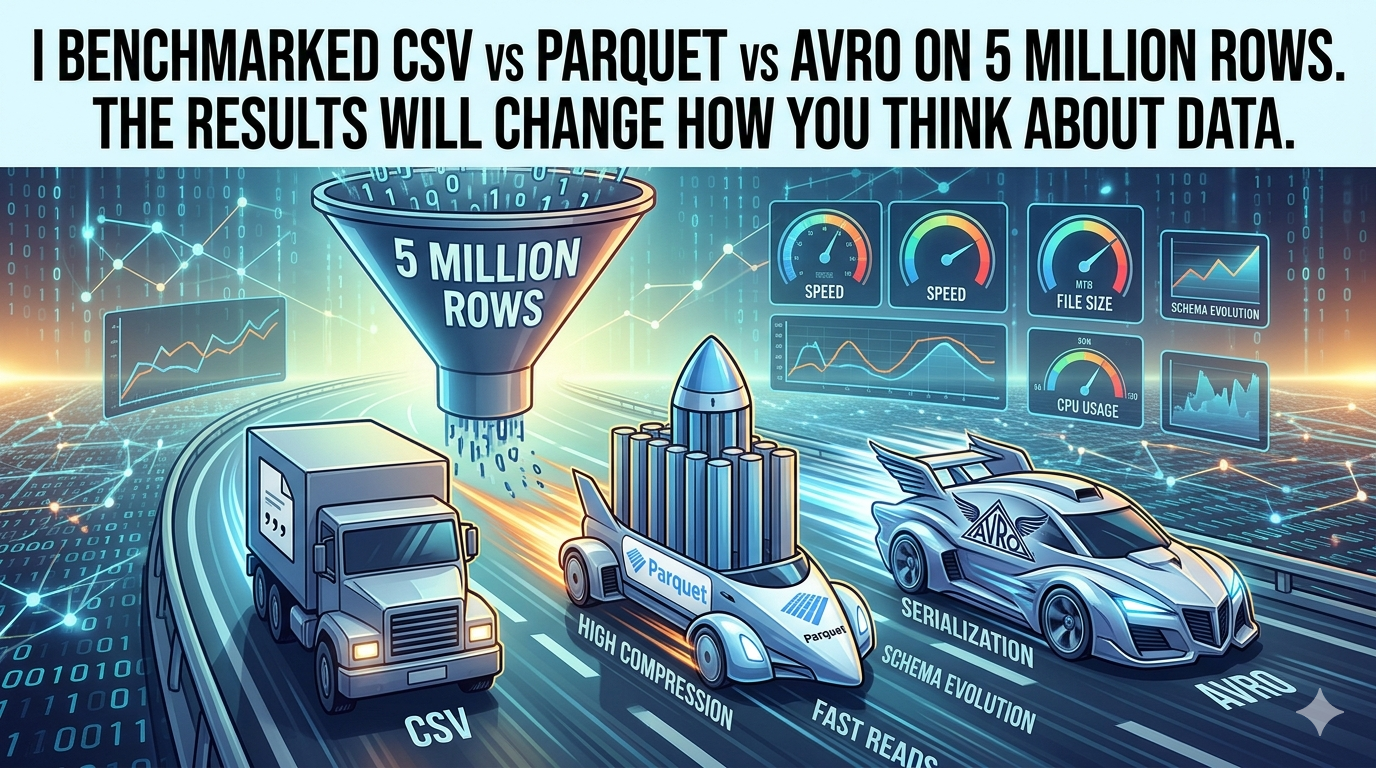 I Benchmarked CSV vs Parquet vs Avro on 5 Million Rows.