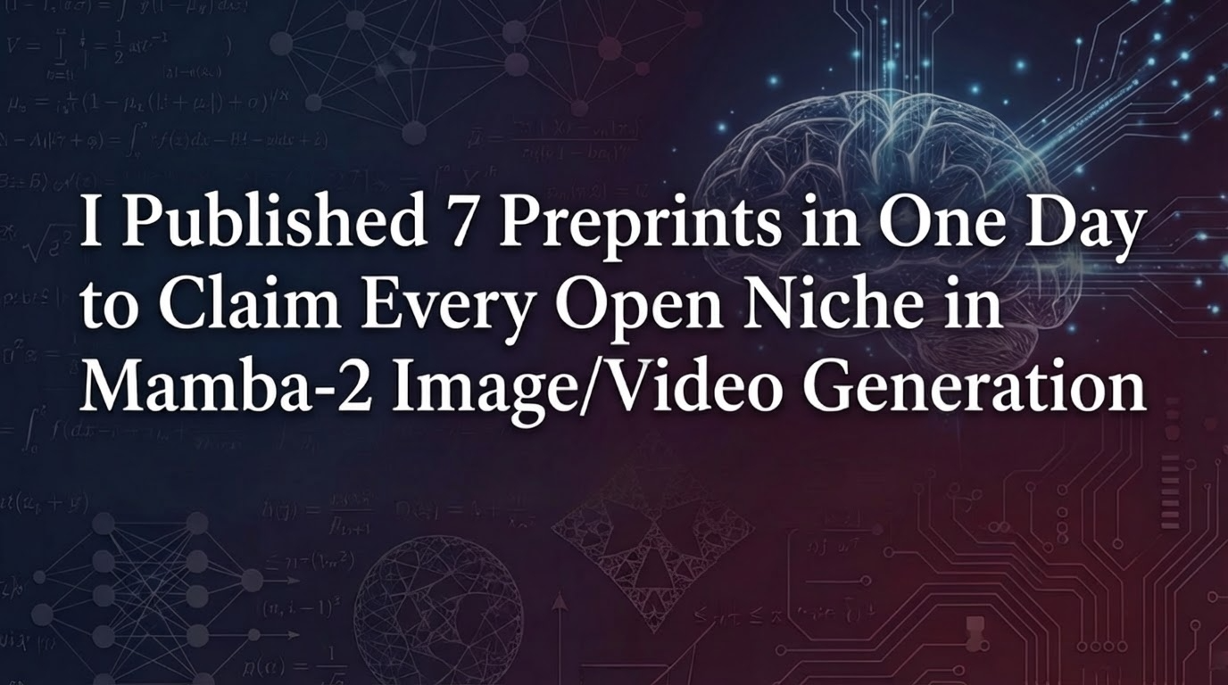 I Published 7 Preprints in One Day to Claim Every Open Niche in Mamba-2 Image/Video Generation