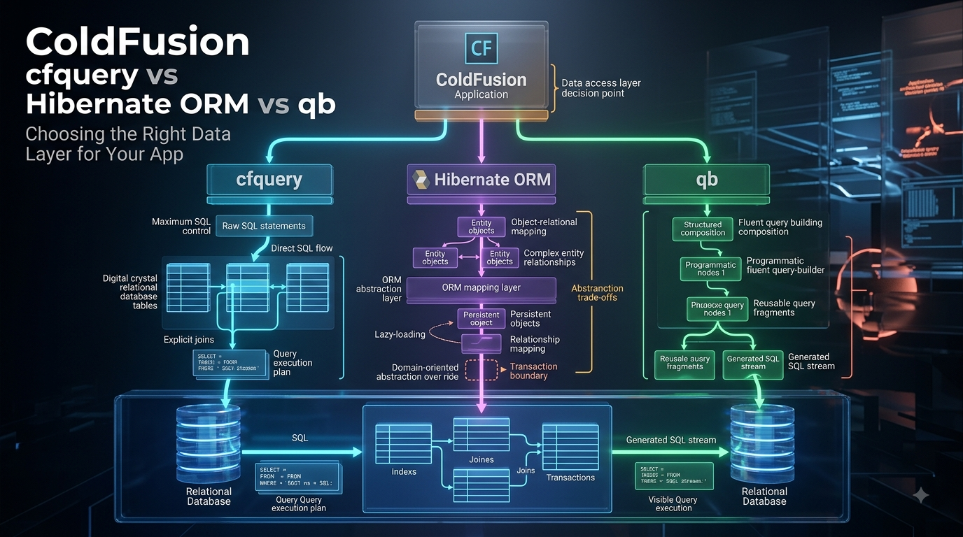 ColdFusion cfquery vs Hibernate ORM vs qb: Choosing the Right Data Layer for Your App