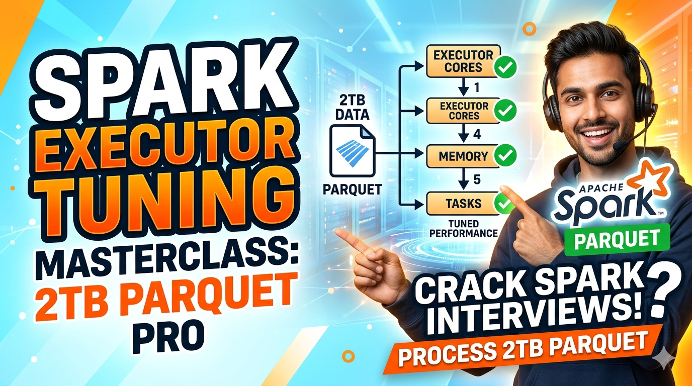 Spark Interview Question : Spark Executor Tuning Masterclass: Process 2TB Parquet Like a Pro