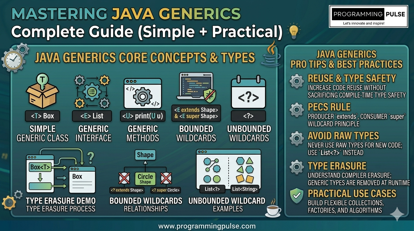 Java Generics — Complete Guide (Simple + Practical)