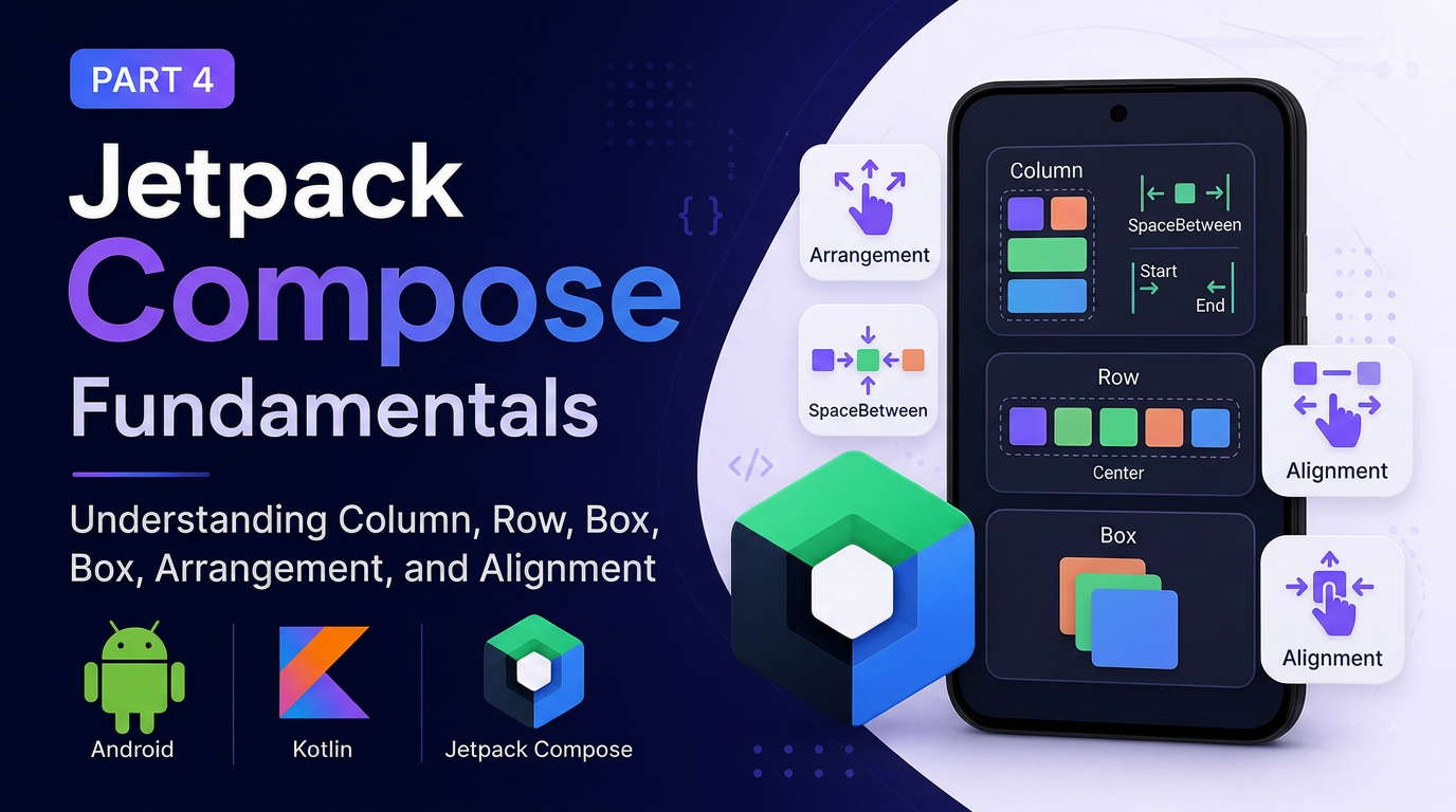 Jetpack Compose Fundamentals — Part 4: Understanding Column, Row, Box, Arrangement, and Alignment