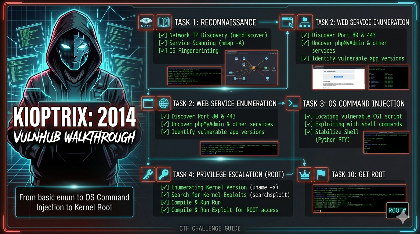 Kioptrix: 2014 — VulnHub Walkthrough pChart LFI + PhpTax RCE to Root via FreeBSD Kernel Exploit