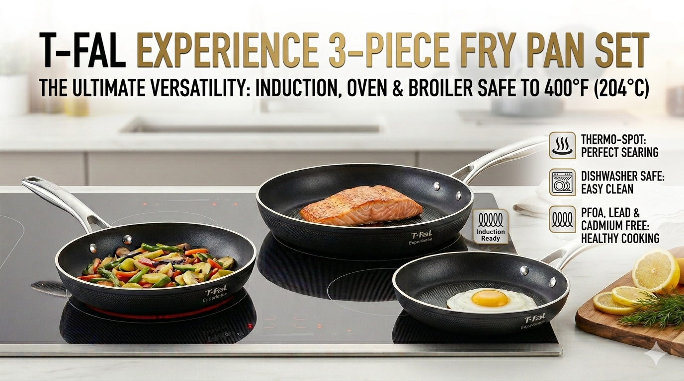 T-Fal Experience Non-Stick Fry Pan Set Review: The Ultimate 3-Piece Kitchen Essential for Europe &…