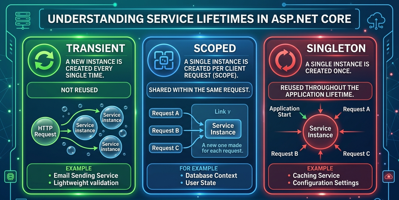 Understanding Service Lifecycles in ASP.NET Core Like an Engineer