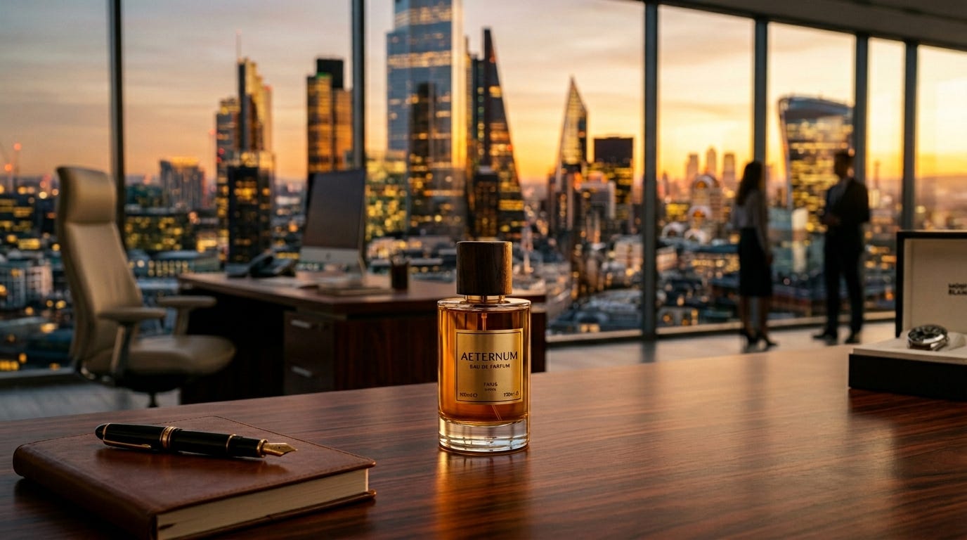 Perfumes masculinos marcantes — Invictus com iluminação quente e atmosfera sedutora
