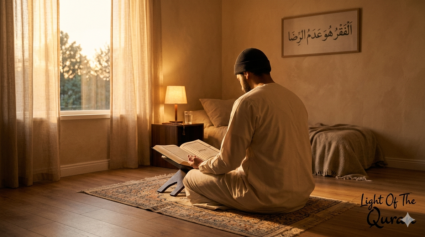“Poverty is not a lack of wealth. Poverty is a lack of contentment.” — Sahih Muslim. | “Light Of The Quran”